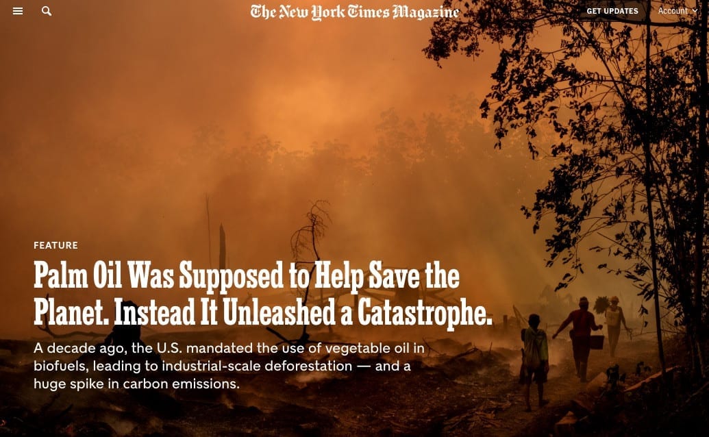NYT Magazine cover story on Palm Oil featuring BlackRock.